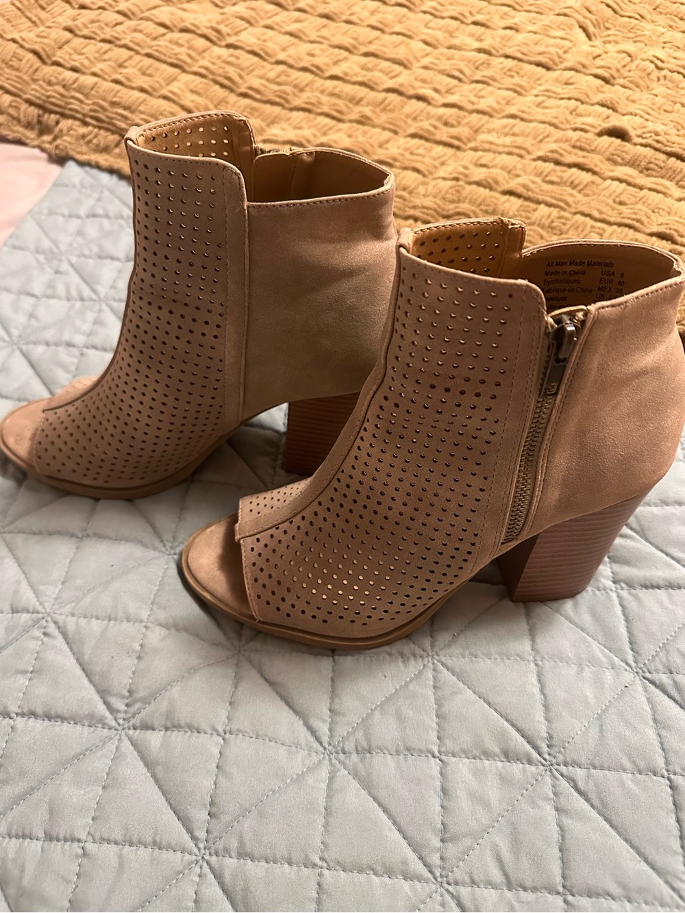 Open-Toe Laser-cut Booties